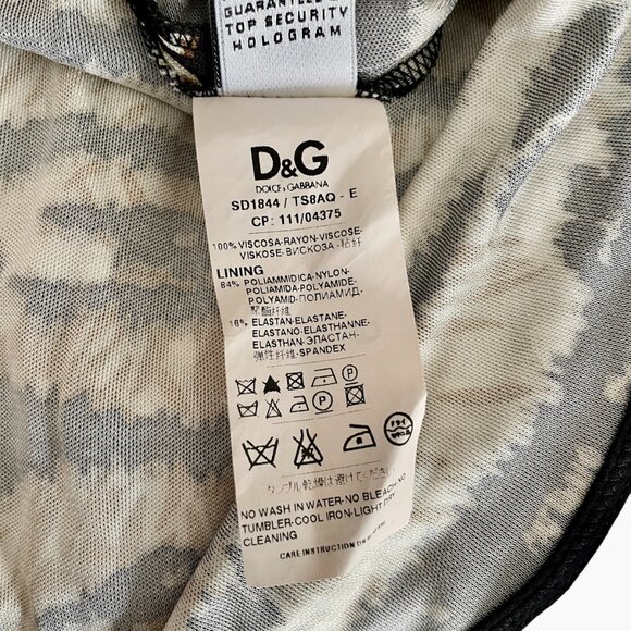 D&G Dolce & Gabbana Dress 38 Brown Tiger Print Ruched Mini Bodycon - Picture 7 of 8